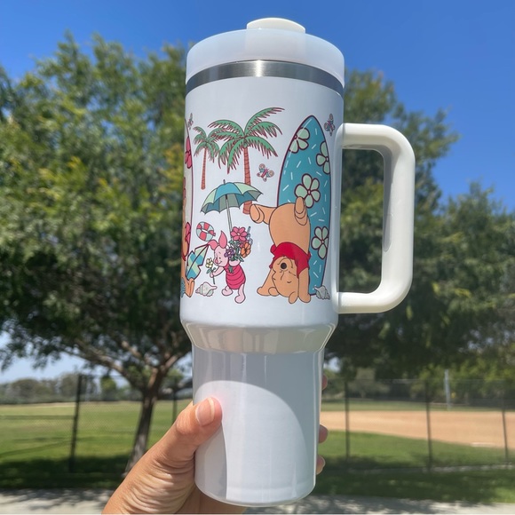 Custom 40 oz Tumbler Disney Winnie the Pooh Beach Brand new 40 oz double… - Picture 3 of 7